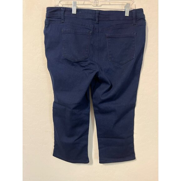 Ava & Alex Sz 14P Cropped Capri Jeans Dark Wash - Picture 3 of 8